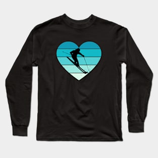 I Love Downhill Skiing Winter Sports Ski Long Sleeve T-Shirt